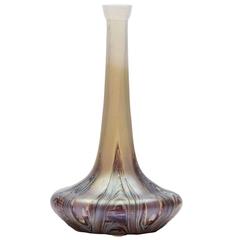 Kralik Marbled Opalescent Art Glass Bottle Vase, circa 1900