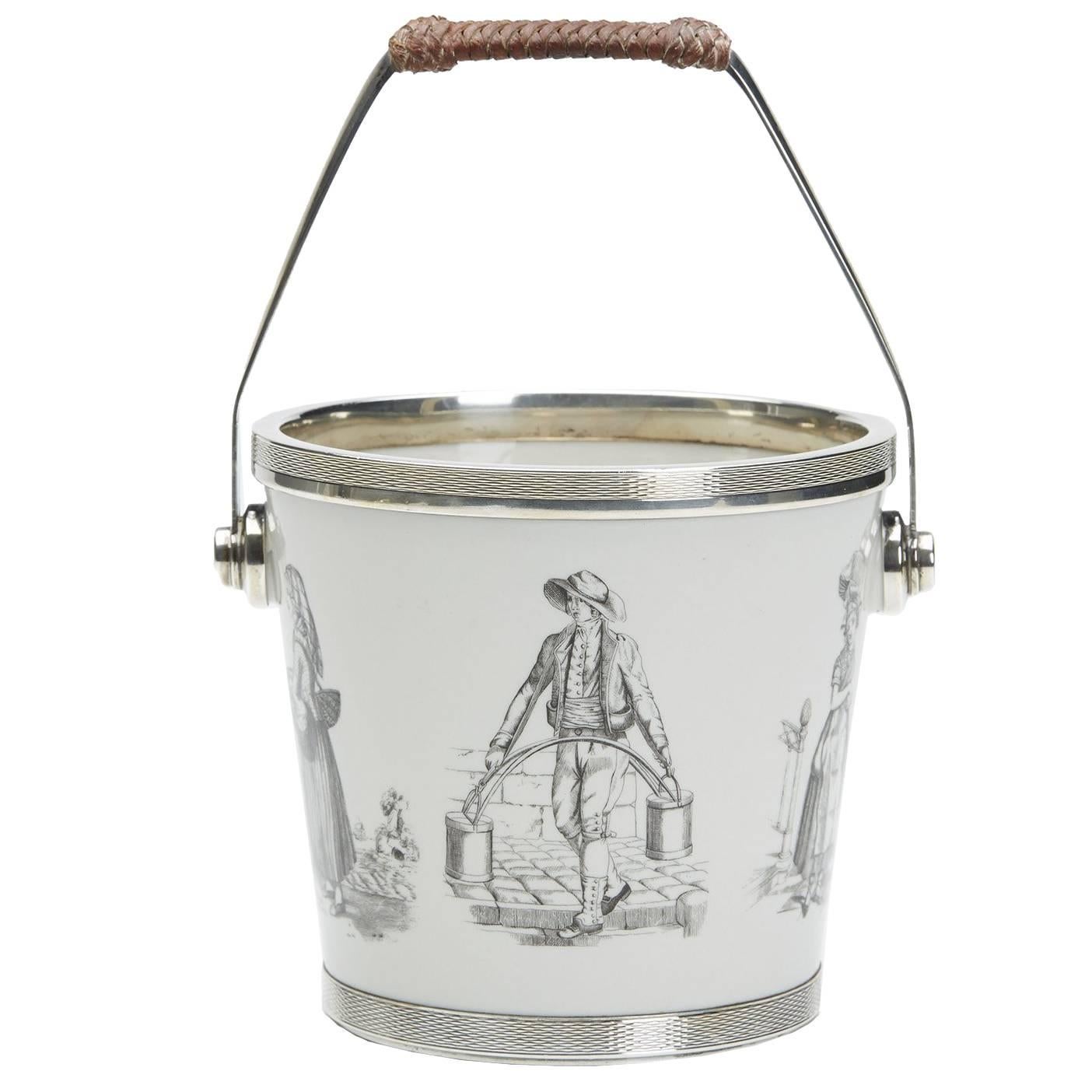 Scandinavian Silver Mounted Figural Ice Bucket