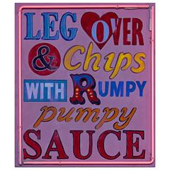 ‘Leg over and Chips with Rumpy Pumpy’ Chips Pink Neon by Gods Own Junkyard 3