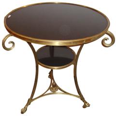 Bronze and Marble-Top Gueridon Table