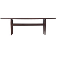 Danish Modern Rosewood Coffee Table with Shelf