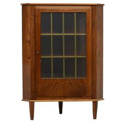 Vintage Danish Mid-Century Modern Rosewood Corner Cabinet