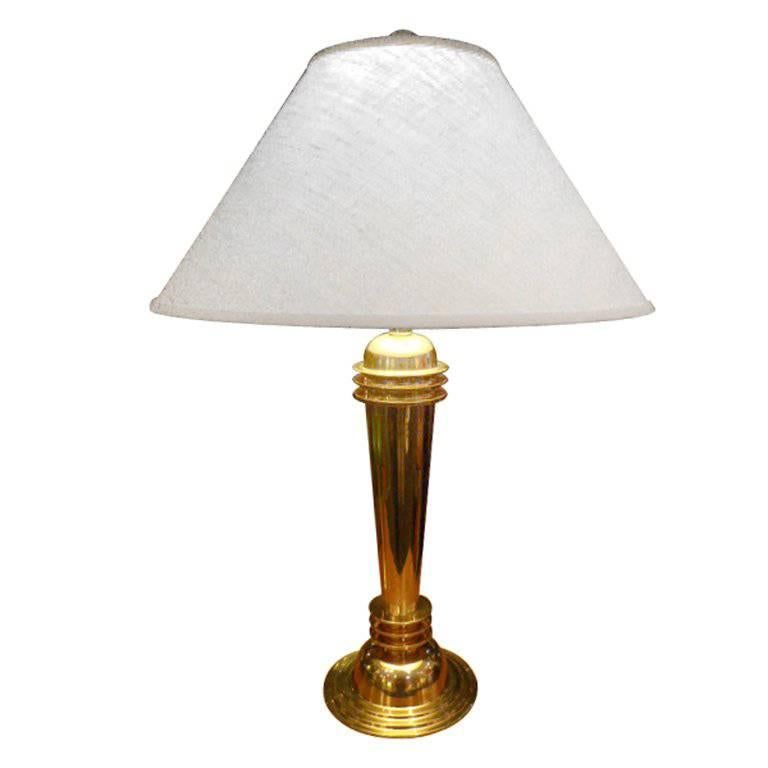 Great Machine Age Deco Style Brass Table Lamp Mutual Sunset