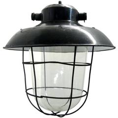 Brezno, Black Enamel Industrial Lamps (2x) 12