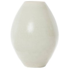 Small Porcelain Ellipse Vase with Pale Mineral Glaze