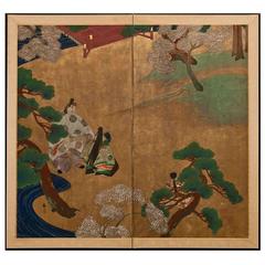 Japanese Screen Scenes from the Tales of Genji 9