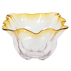 Antique Frederick Carder for Steuben Glass 'Grotesque' Amber Bowl