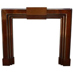 Rare Art Deco Walnut and Chrome Fire Surround, circa 1935