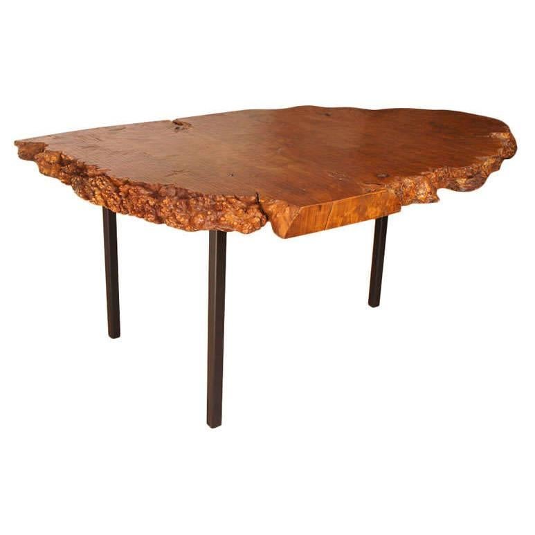 Exquisite Burl Wood Cocktail Table For Sale