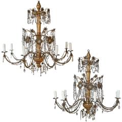 Pair of 18th Century Chandeliers from Genoa