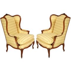 Antique Baroque Pair of Bergere armchairs early 20th Century Walnut hand carved 10