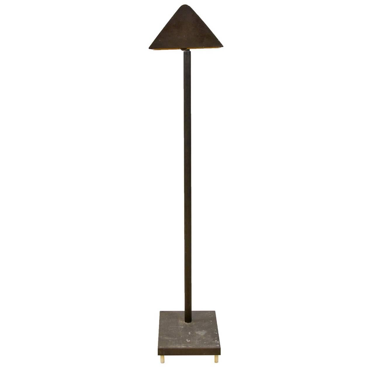 Patinated Brass Articulated Lamp, 1970s For Sale