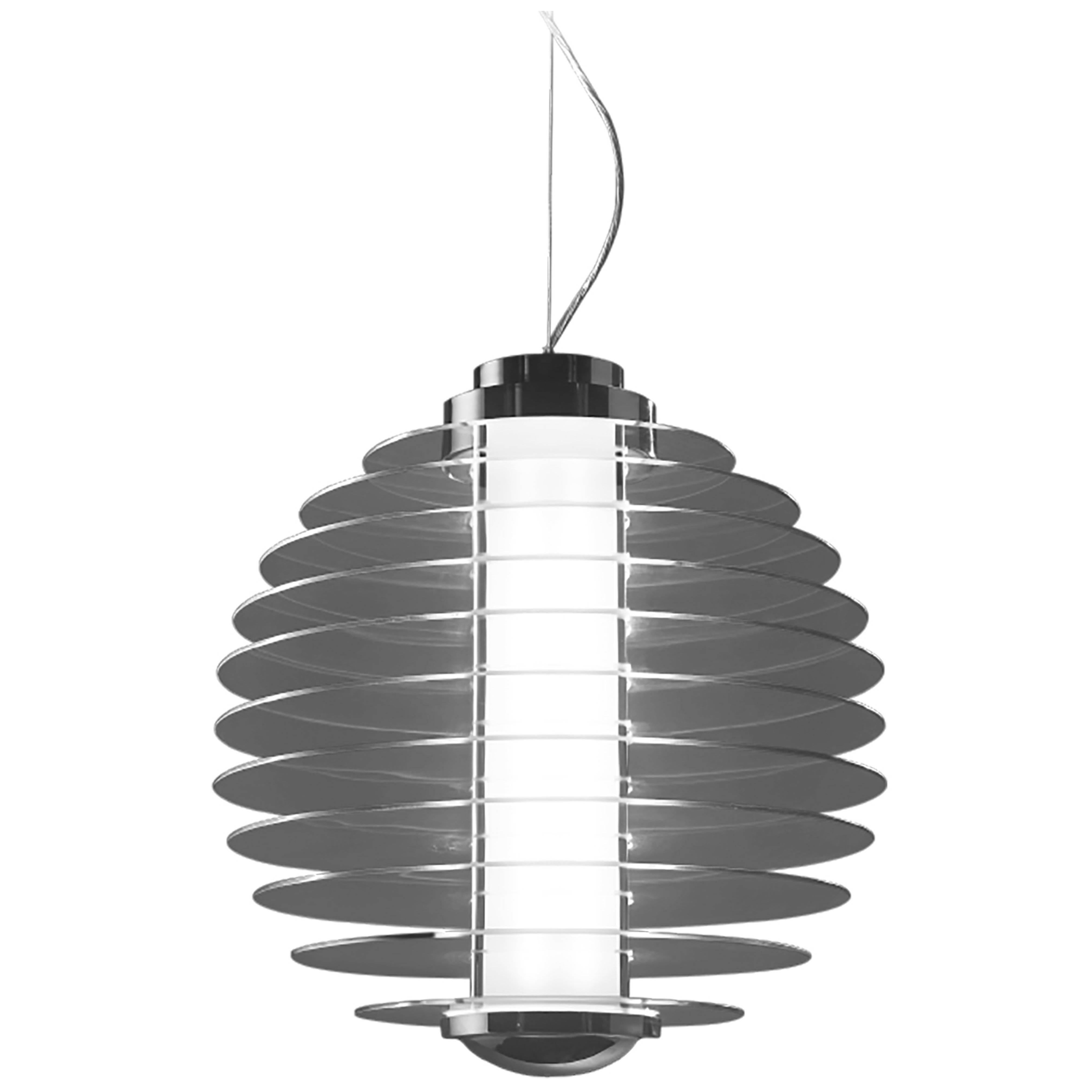 Gio Ponti Fontana Arte 0024 Suspension Lamp in Glass and Brass, Designed in 1932 For Sale