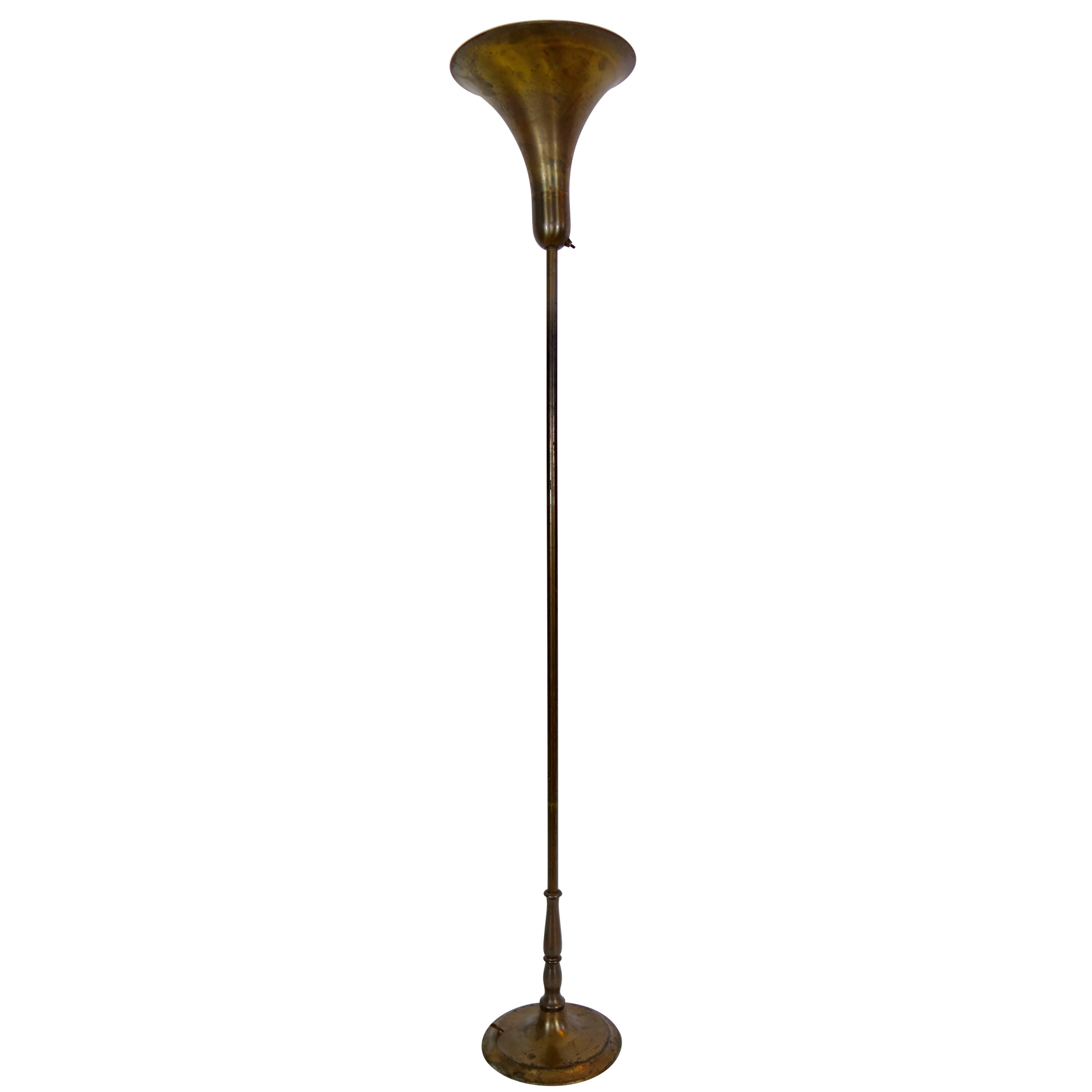 Brass Torchiere Floor Lamp