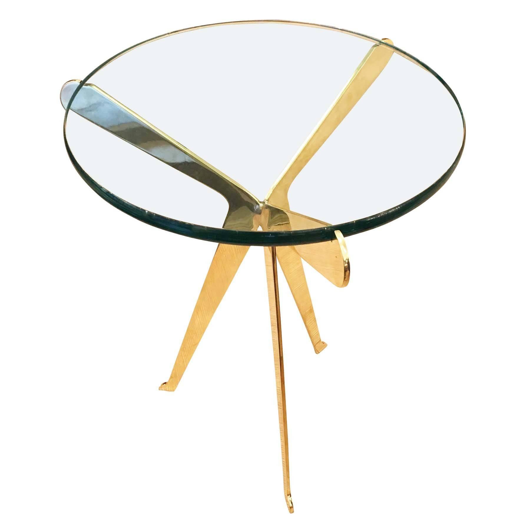 "Fiore" Brass Side Table  by Gaspare Asaro-Large Version