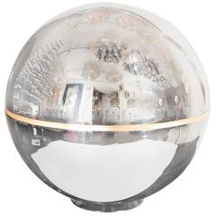 Spherical Bisected Polished Nickel and Lucite Sculpture 7
