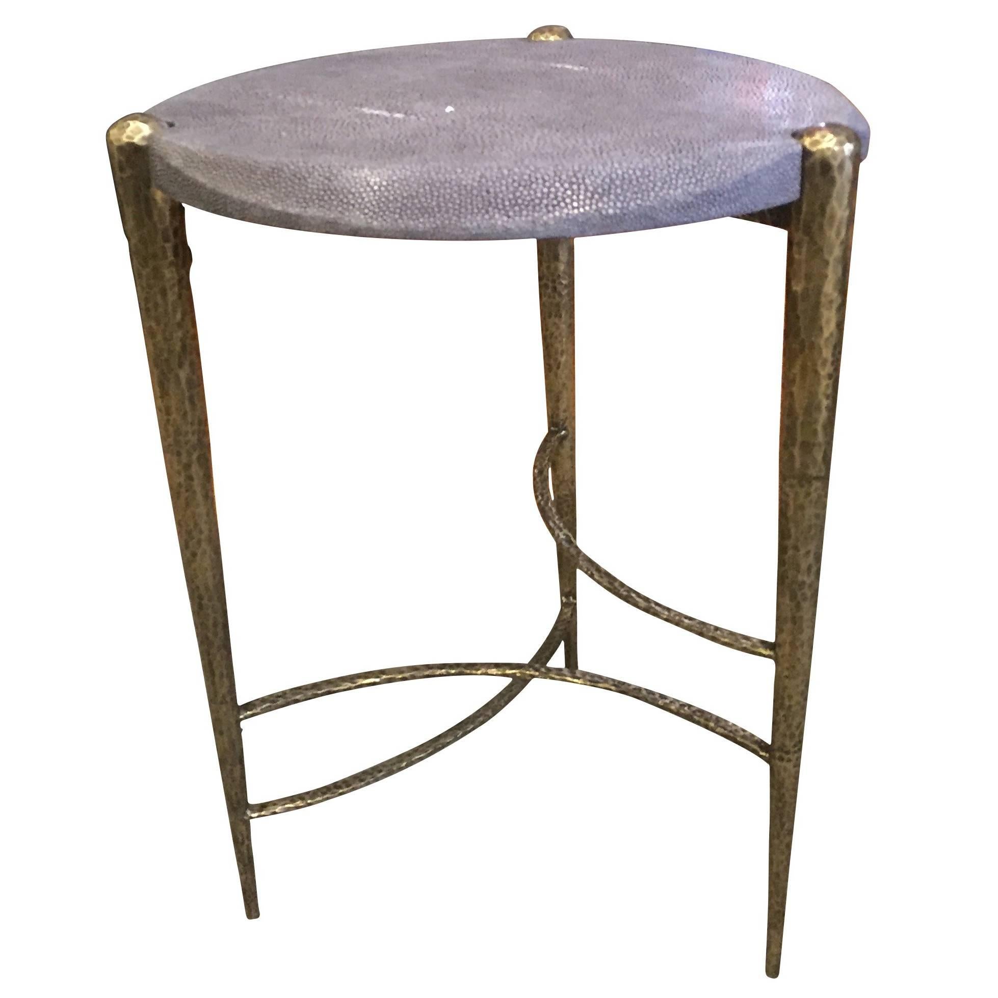 Grey Shagreen Top Cocktail Table, France, Contemporary