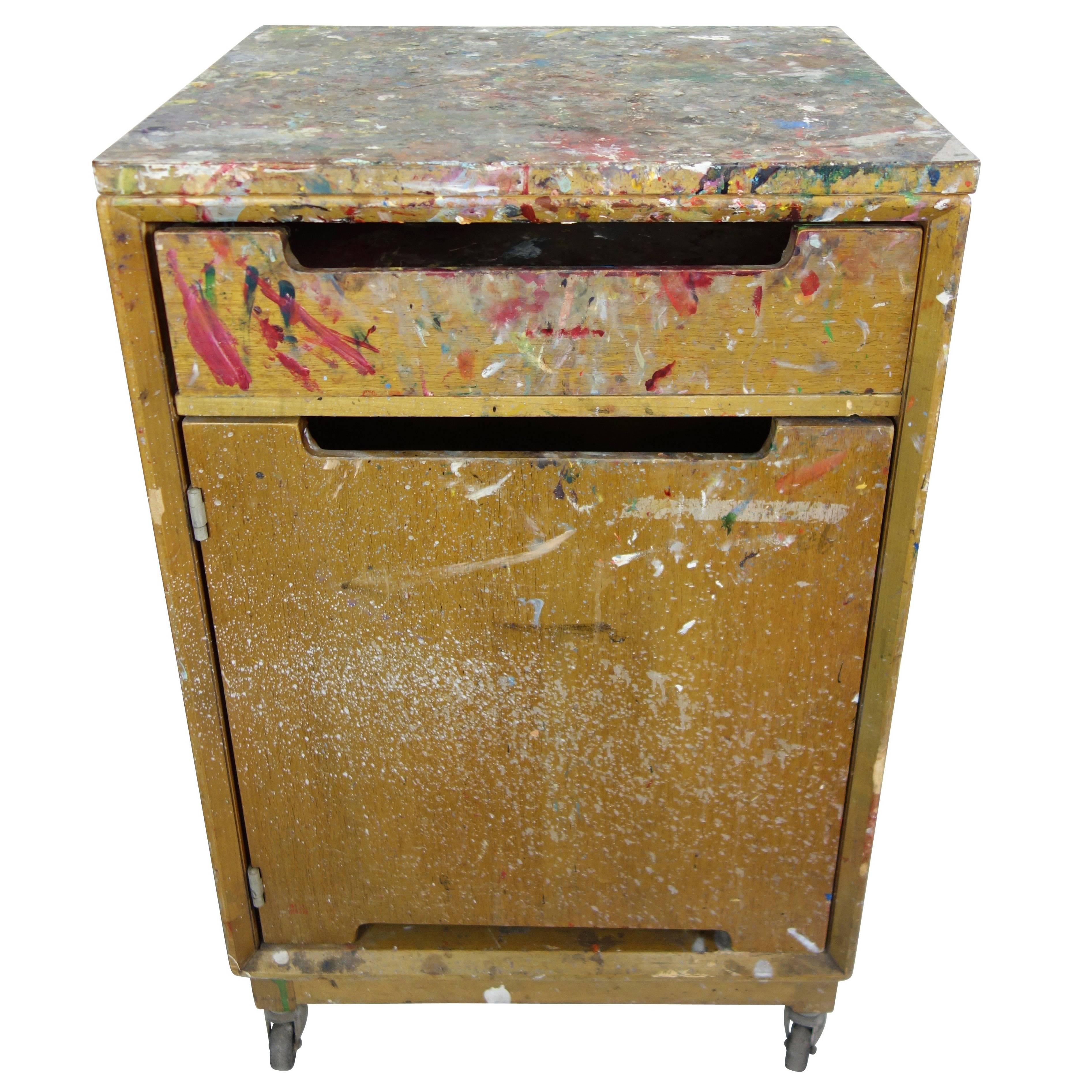 Paint Splattered Cabinet from an Artist Studio