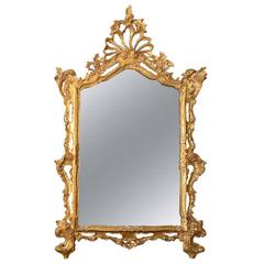 Georgian-Style Rococo Giltwood Mirror with Open Cresting 9