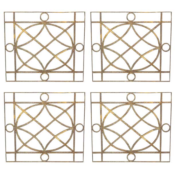 Set of Four Cast and Wrought Iron Panels at 1stDibs