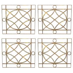 Set of Four Cast and Wrought Iron Panels
