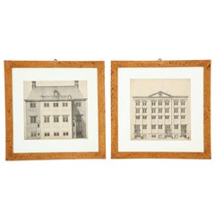 Two Swedish Architectural Prints in Alrot Frames