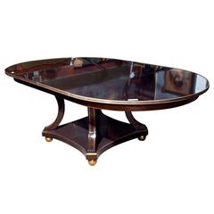 Maison Jansen Mahogany Circular Pedestal Dining Table
