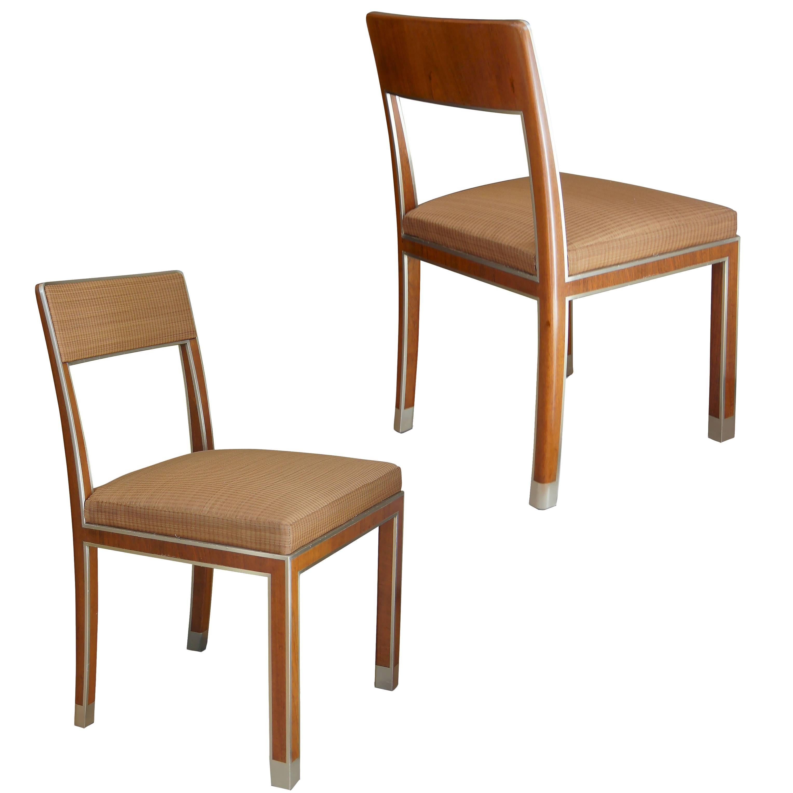 Extraordinary pair of nickel framed Functionalist chairs by Bodafors For Sale