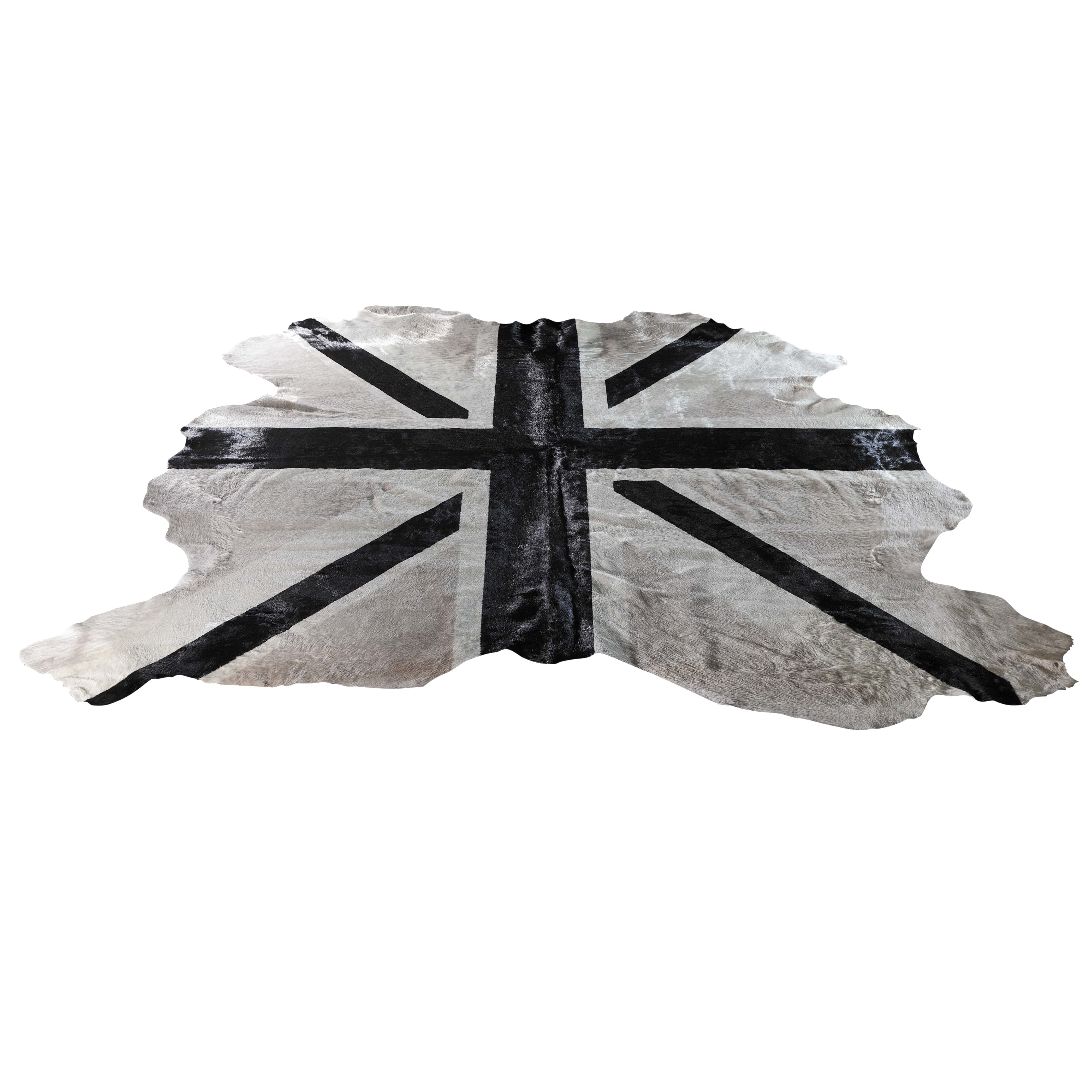 Cow Hide Rug Union Jack Flag Printed Cowhide Black And Cow Hide Rug Union Jack Flag Printed Cowhide Black And