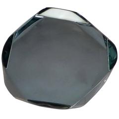 Signed Italian Fontana Arte Faceted Glass Dish or Vide Poche