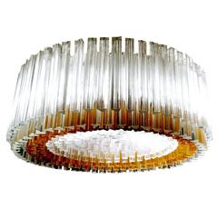 Very Large Venini Murano  Chandelier with 400  Amber Clear Glass Pendant Light