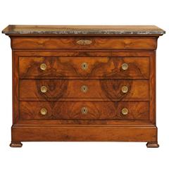 18th Century Period Louis Philippe Commode in Burled Walnut, circa 1830