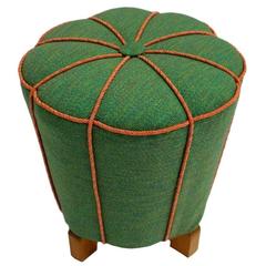 Green Art Deco Stool or Pouf, Austria, 1930s 6