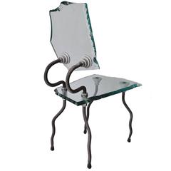 Etruscan Chair, Glass and Steel Chair