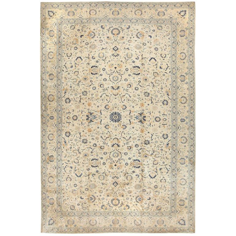 Large Antique Persian Kashan Rug For Sale at 1stdibs
