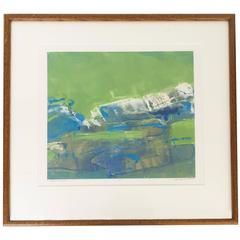 "August New York" Blue and Green Abstract Art, Anne Raymond 2