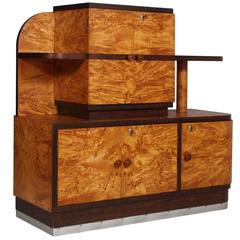 1930s Italian Art Deco Sideboard Buffet in Burl Elmwood Osvaldo Borsani manner 8