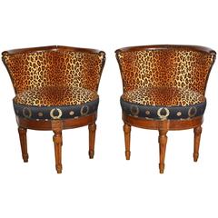 French Barrel Slipper Chairs 8