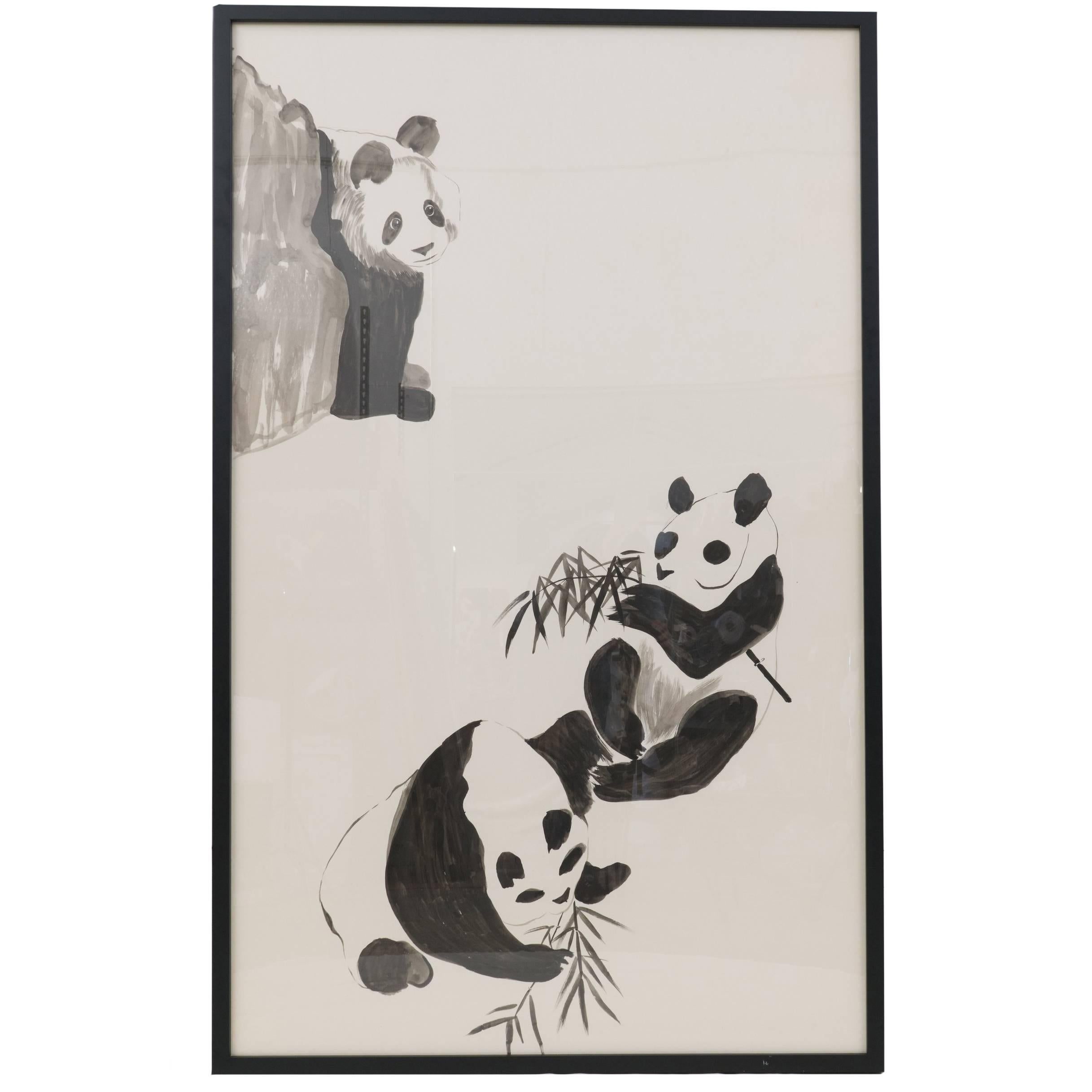 Vintage Panda Ink Art