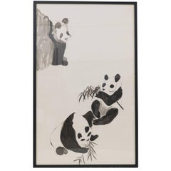 Vintage Panda Ink Art