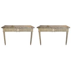Pair of 19th Century Louis XVI-Style Painted Consoles 6