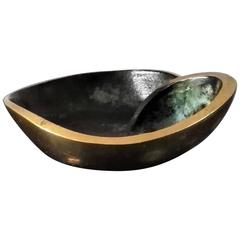 Petite Patinated Bronze Container, France, 1960s