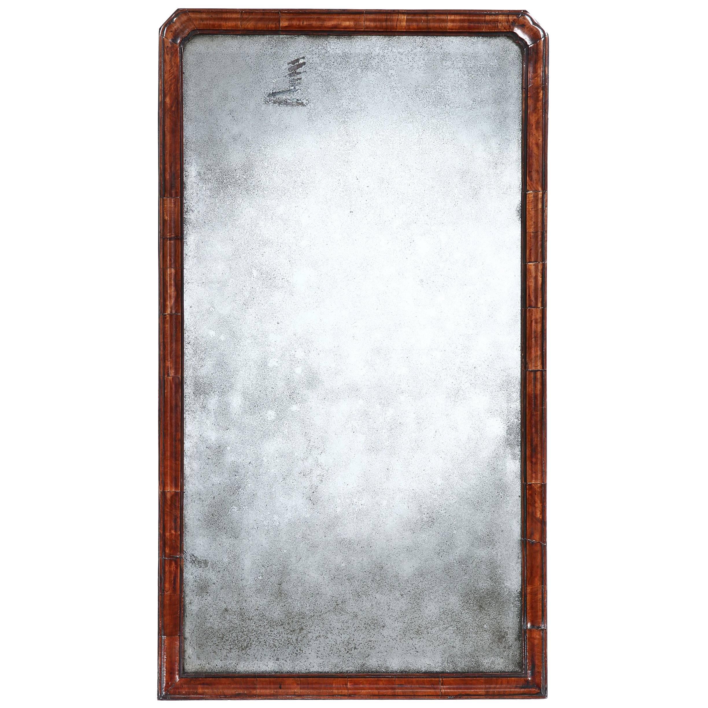 George II Walnut Framed Mirror For Sale