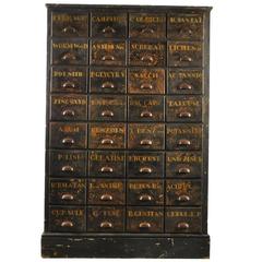 Antique Bank of Apothecary Drawers
