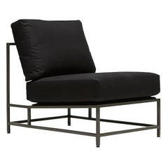 Chaise en toile noire et acier noirci