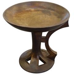 Vintage Indian Wooden Round Cocktail Table, India, 1930s