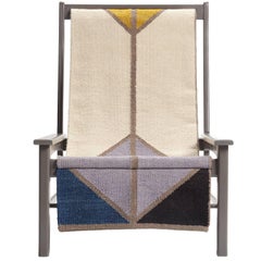 Sling Chair, Lounge Chair in Gray Ash, Wool Sling