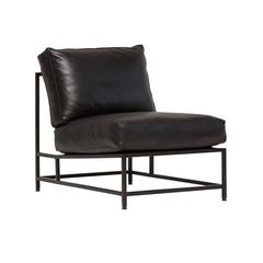 Obsidian Black Leather and Blackened Steel Chair 2