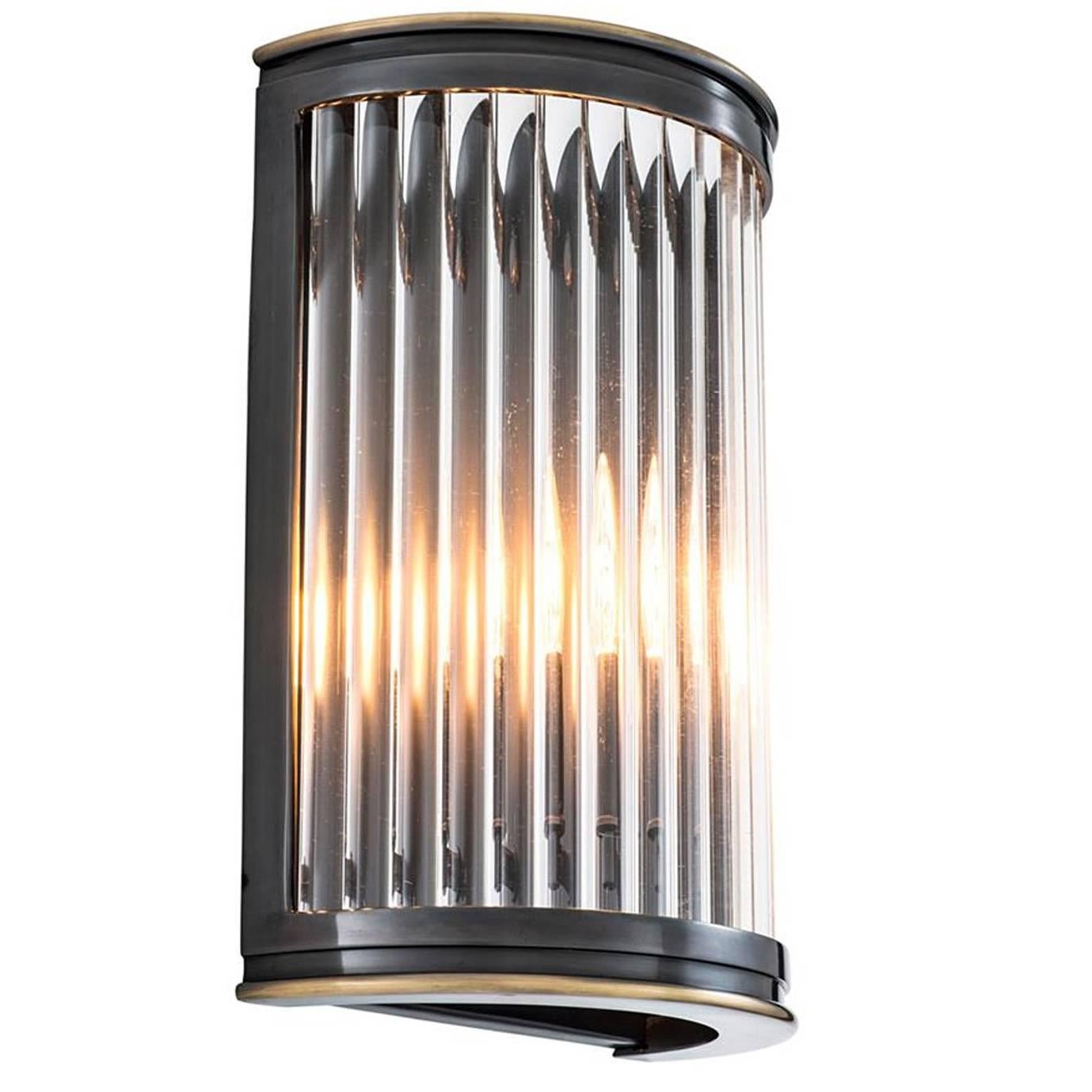 Corridor Wall Lamp in Gunmetal Finish or in Stainless Steel For Sale