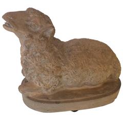 Charming 19th Century Terracotta Lamb Sculpture